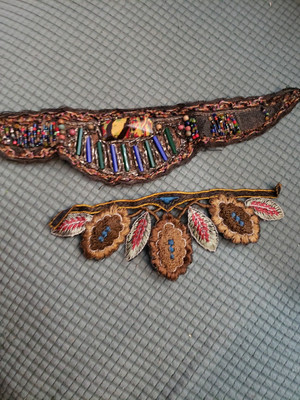 Native Type Sequin, Beads, Silk Applique 7'' And 12''. Satin Thread.