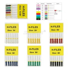 10-100 Packs Dental Endo Root Canal File H Files Stainless Steel Hand Use 25mm