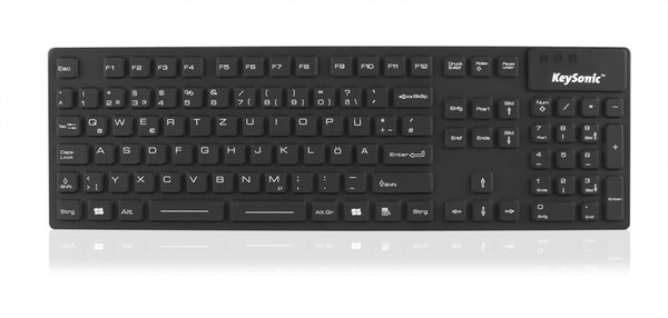 KeySonic KSK-8030 IN (De) Black Keyboard Industrial USB Qwertz German-image