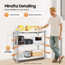 3 Tiers Kitchen Shelf Shelving Rack Restaurant Shelves Rack Stainless Steel USA