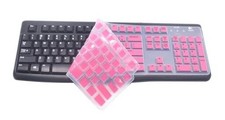Silicone Keyboard Skin Cover Protector Compatible for Logitech mk120 Pink