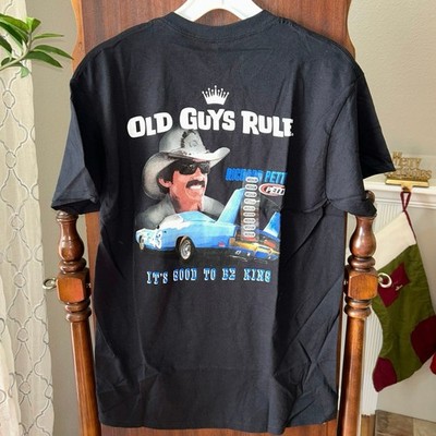 New Richard Petty Old Guys Rule Its Good to be King Black T-Shirt men s medium 