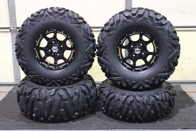 HONDA PIONEER 700 27'' QUADKING ATV TIRE & COBRA BLK WHEEL KIT IRS10K BIGGHORN