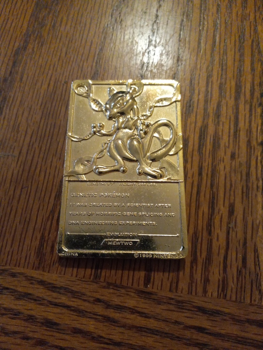 Vintage 1999 Nintendo 23K Gold Plated Pokemon Trading Card