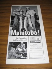 1964 Print Ad Manitoba Canada Tourist Development Stringer of Huge Fish