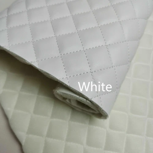 1 Yard Quilted PU Leather Car Upholstery Fabric Diamond Square Sewing Material - Picture 20 of 30