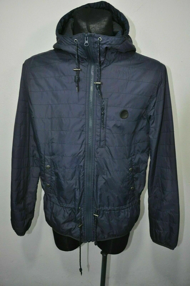 Pretty Green Nylon Men s Navy Blue Hooded Jacket size M