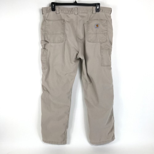 Pantalón de Trabajo Carhartt Calce Relajado Utilitario Para Hombre Talla 42x32 Caqui 100% Algodón Sarga - Imagen 4 de 11