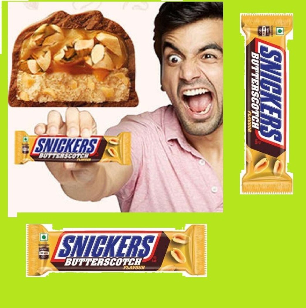 Snickers Butterscotch Chocolate bar, each 40gm (Pack of 6 bars) in BOX