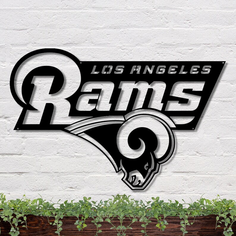 3D Metal Acrylic Silhouette Wall Art - Los Angeles Rams Home Decor  -image