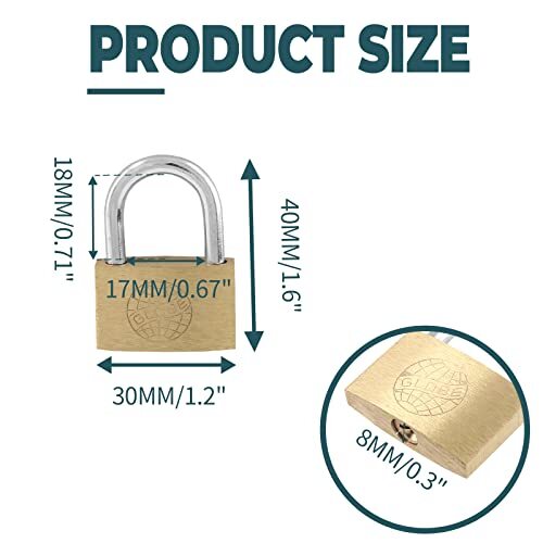 11/4 Inch (30mm) Solid Brass Small Lock, Small Padlocks Keyed Alike