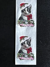 10 Sheets Gifted Line John Grossman Merry Christmas Cat With Santa Hat Stickers