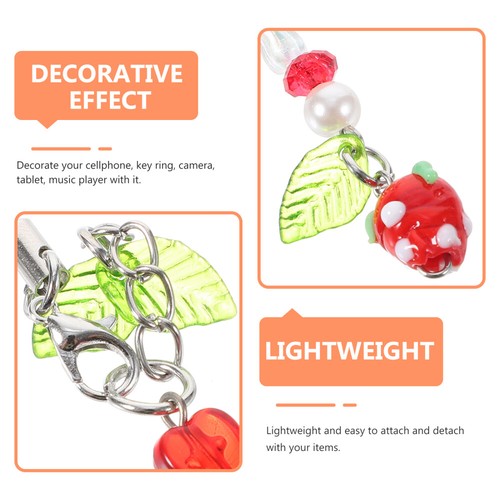 Small Strawberry Mobile Phone Chain for Purse Pendant - Zdjęcie 9 z 12