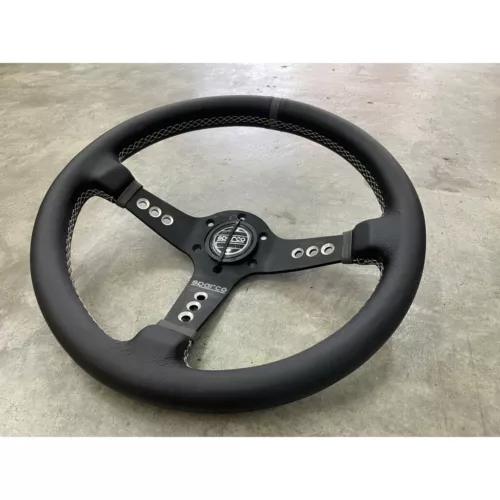 350MM SPARCO LEATHER DEEP DISH STEERING WHEEL 14INCH PCD 70MM - Picture 1 of 7