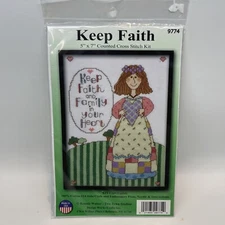 Design Works Counted Cross Stitch Kit Prairie Keep Faith Boho Dress 14 Count