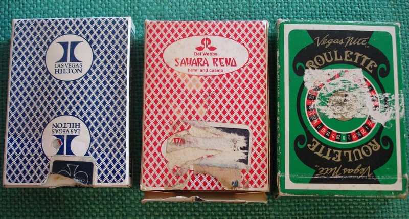 LAS VEGAS HILTON Casino SAHARA RENO Vegas Nite ROULETTE Playing Cards 3 Decks NR