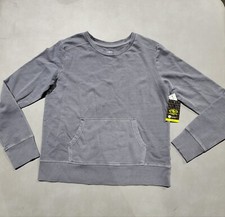 NWT Athletic Works Fleece Crew Boys L 10-12 Plus Black Gray Pullover Sweatshirt