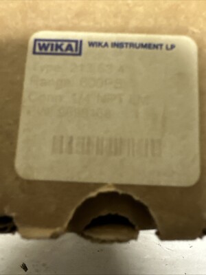 Wika,213.53 4'',0-600PSI Stainless Steel Gauge