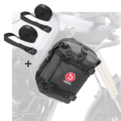 Sacoche De Crash Bar Moto Bagtecs Noir DP612 - Sac Carter 6 Litres Étanche