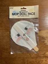 Pre Sewn Silk-Screened Mop Doll Face CAT NEW CuTE cHECK iT 