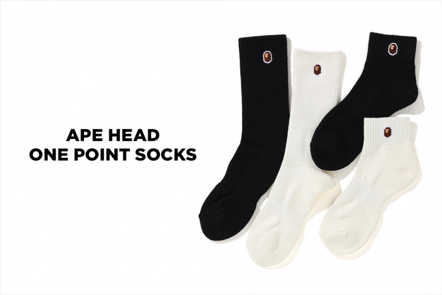 On sale! BAPE Ape Head One Point Socks (Free fast shipping