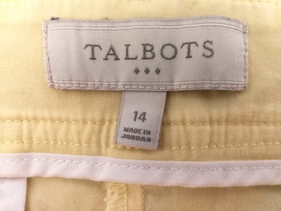 Pantalones Cortos Talbots Mujer 14 Bermudas Amarillas Chino Caqui Bolsillos Elastizados Playa Informales Foto 4 de 4