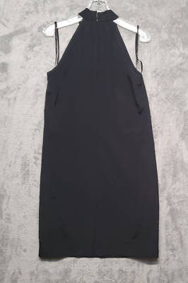 liz claiborne halter dress VINTAGE Liz Claiborne Sleeveless High Neck Halter Midi Black Dress Small  4/6?
