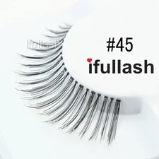 #45 6,12 Pairs ifullash 100% Human Hair False Black Eyelashes 