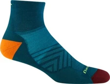 Darn Tough 1040 Dark Teal  Wool Run Quarter 1/4 Sock Ultra-Light-Weight Cushion