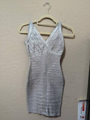e. mak Silver bodycon Dress Small