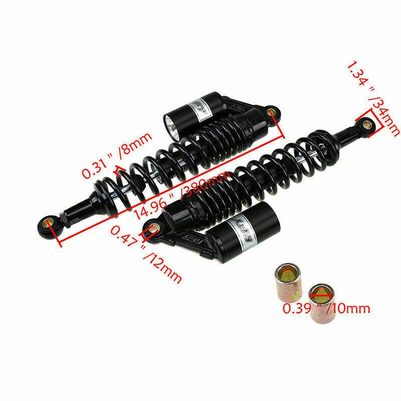 Amortiguador de suspensión neumática trasera 15" 380 mm apto para Harley Sportster Foto 4 de 4