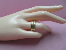 Heavy 14k Solid Yellow Gold Wide Band Ring Sz 7.5 - 6.59 Grams