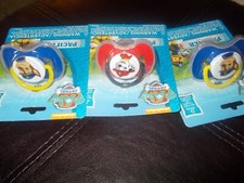 Nickelodeon paw patrol pacifier w/covers lot new in packages red and blue