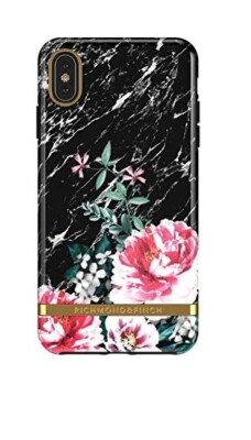 RICHMOND & FINCH Hülle für iPhone XS Max Case, Floral Marmor Schwarz