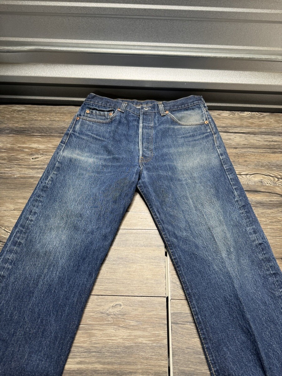 Vintage 80s Levis 501xx Denim Made In USA Jeans 35x32 Fit Button