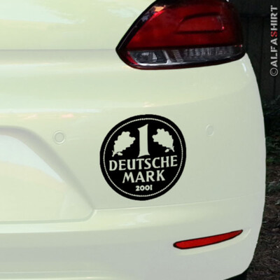 Aufkleber D Mark Deutsche Mark Deutschland Währung (schwarz, 10x10cm) #A235