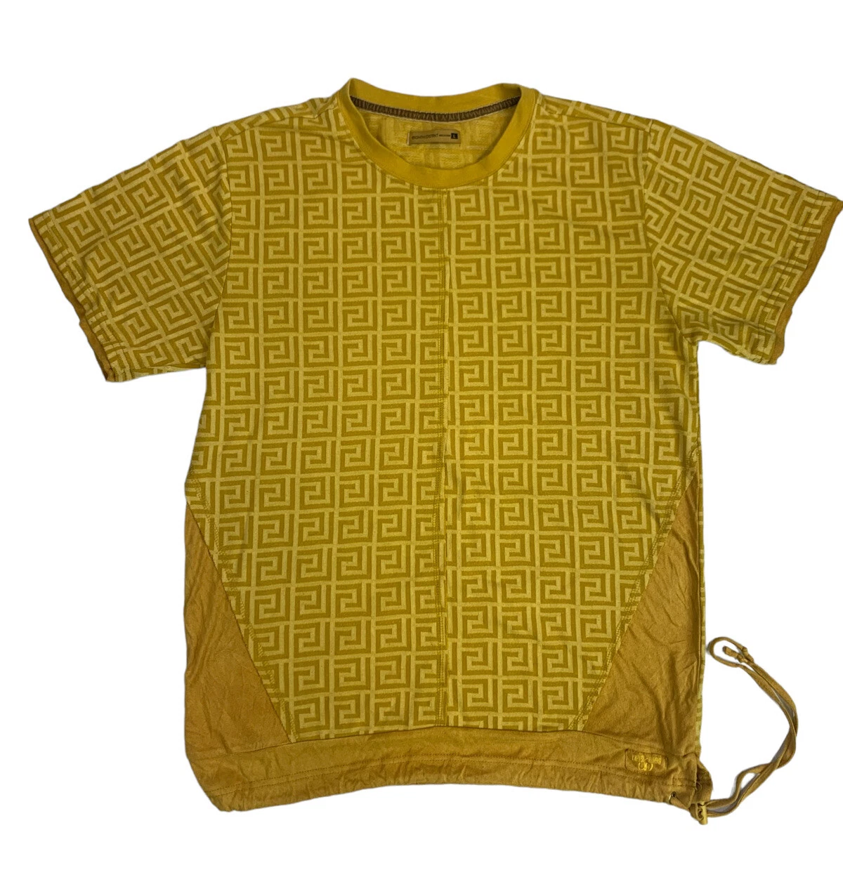8IGHTH DSKTRT Men’s Yellow Geometric Drawstring T-Shirt Size L