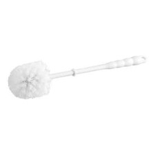 white 14" toilet brush with caddy