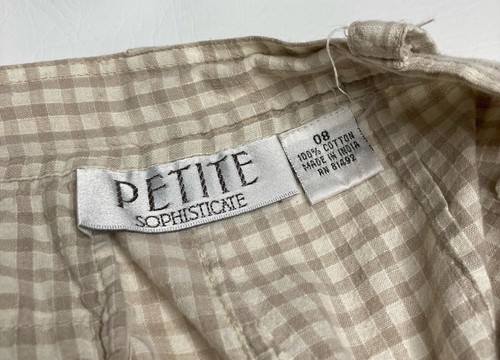 Pantaloncini gilet vintage Petite Sophisticate 3 pezzi beige a scacchi taglia top M 8 - Foto 12 di 17