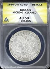 1880-O $1 Morgan Silver Dollar ANACS AU 50 Details | Micro O