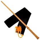 15" Sprout Hand Turned Mahogany Wood Magic Wand Witch Wizard Wicca w/ Velvet Bag