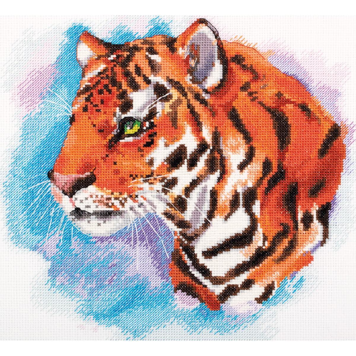 Panna counted cross stitch kit ""Watercolour Tiger"", 25x25cm, DIY