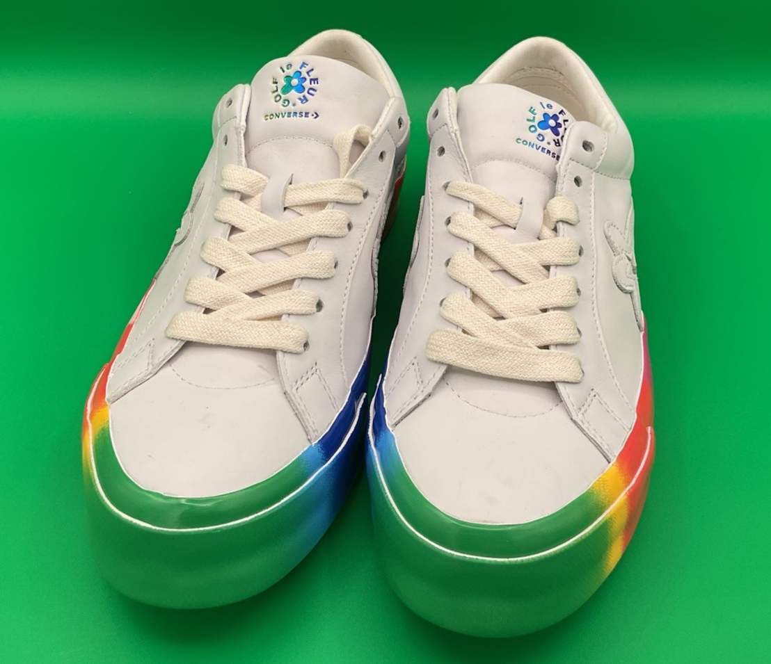 CONVERSE Golf Le Fleur Shoes One Star Ox White Rainbow Men's Size