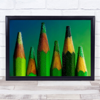 Green Bubble Bubbles Stillleben Ivre Ivrea Italien Bleistifte Bleistift Wandkunstdruck