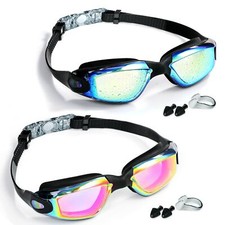 Swim Goggles - 2 Pack Swimming Goggles Anti Fog No Leaking For Adult Women Men