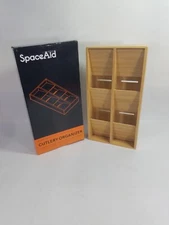 SpaceAid Bamboo Cutlery Silverware Organizer with Labels Kitchen Utensil Tray 