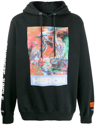 NEW SS20 AUTHENTIC Heron Preston, Heron Colors Hoodie, Black, Size M