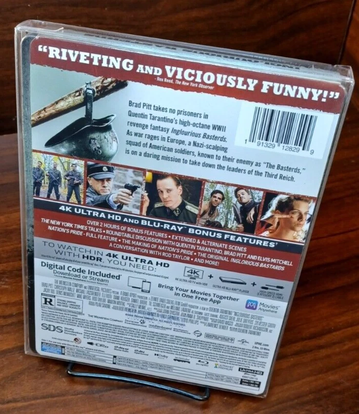 Inglorious Basterds 4K STEELBOOK (4K+Blu-ray) NEW-w/PROTECTIVE SLEEVE-Free S&H - Image 4 of 4