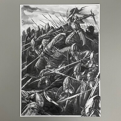 DUNKELELELFEN SCHLACHTSZENE KUNST BILD POSTER WARHAMMER AGE OF SIGMAR