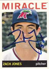 ZACK ZACH JONES FORT MYERS MIRACLE TWINS SIGNED TOPPS HERITAGE MINOR LEAGUE CARD
